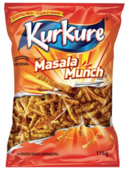 Kurkure Masala Munch (Índia) tem um toque de masala indiano e oferece novas experiências em textura, pela crocância e sabor picante.